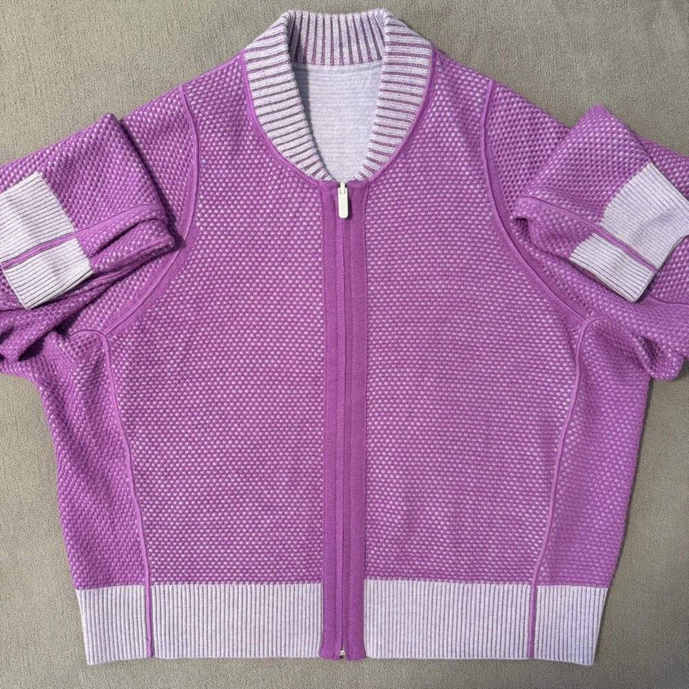Lululemon Reversible Double-Knit Zip-Up Sweater Size 10 - Picture 8 of 11